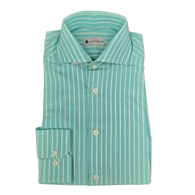 Camisa Vestir Raya Ancha - Verde suave