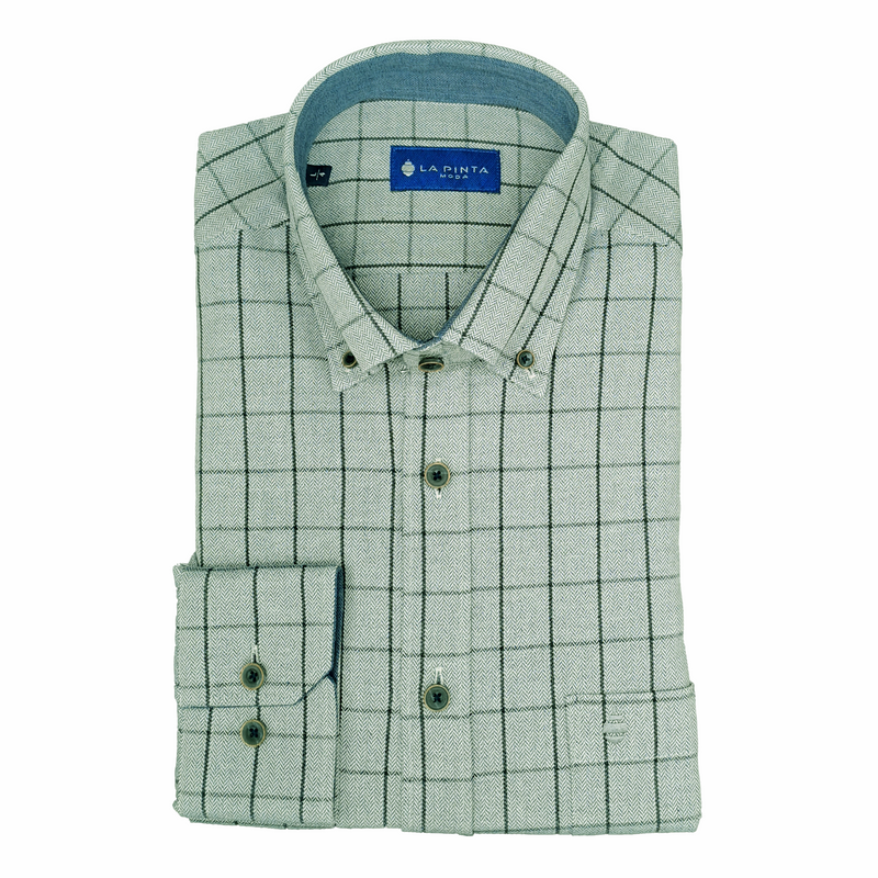 Camisa Espiga Cuadro Grande (Verde)