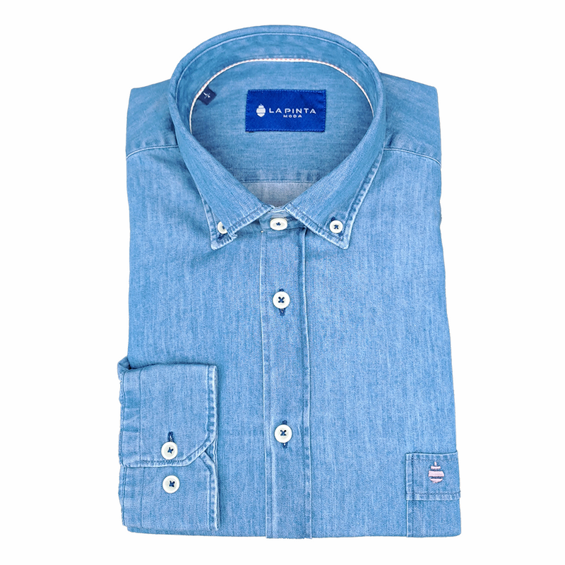 Camisa Vaquera Lisa - Azul