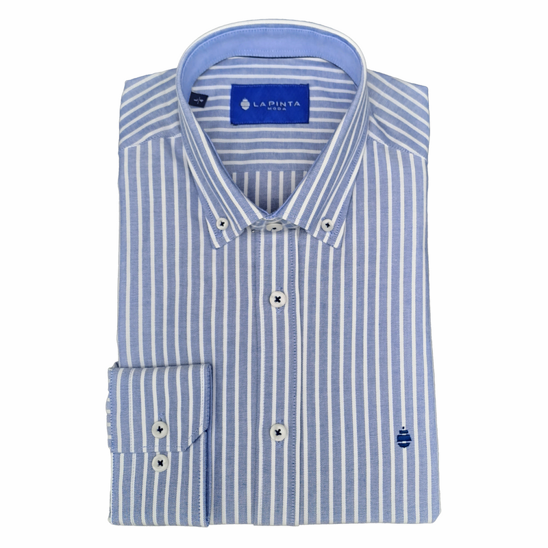 Camisa Raya Ancha (Azul)