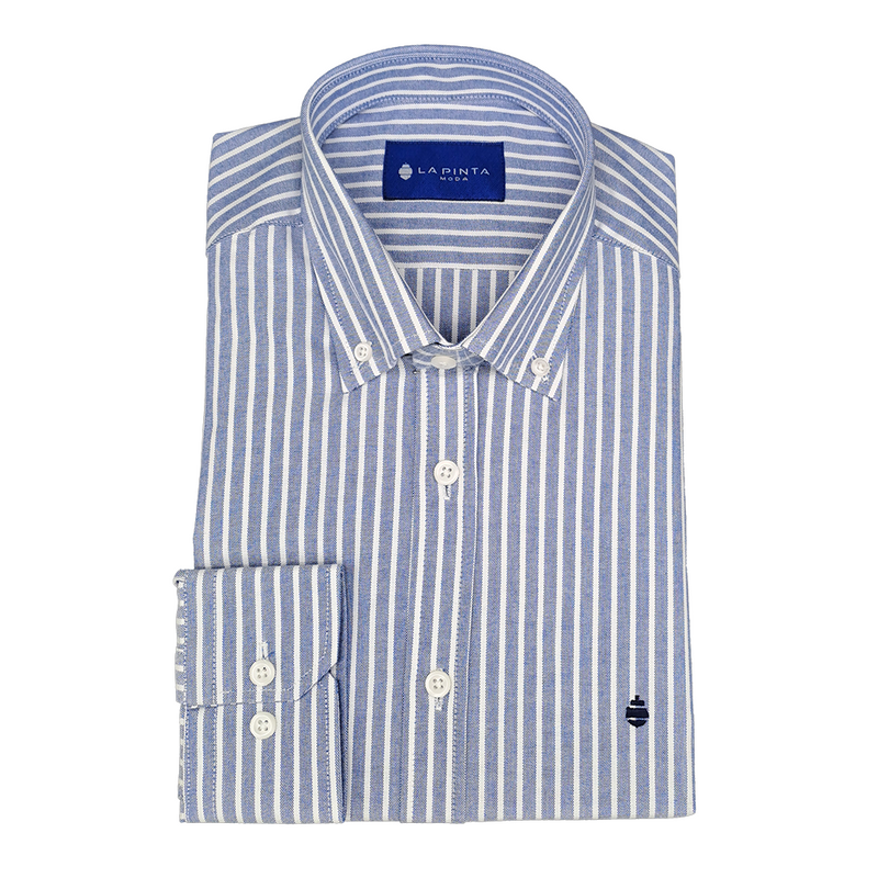 Camisa Raya Ancha (Azul)
