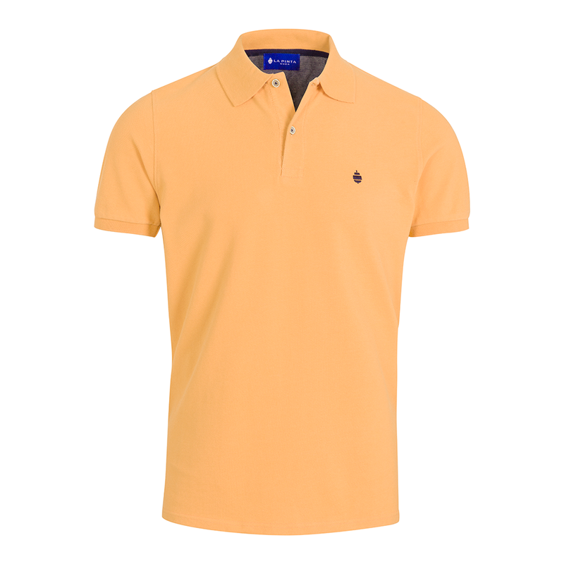 Polo liso piqué algodón (Naranja claro)