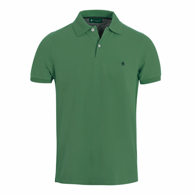 Polo liso piqué algodón (Verde caza)