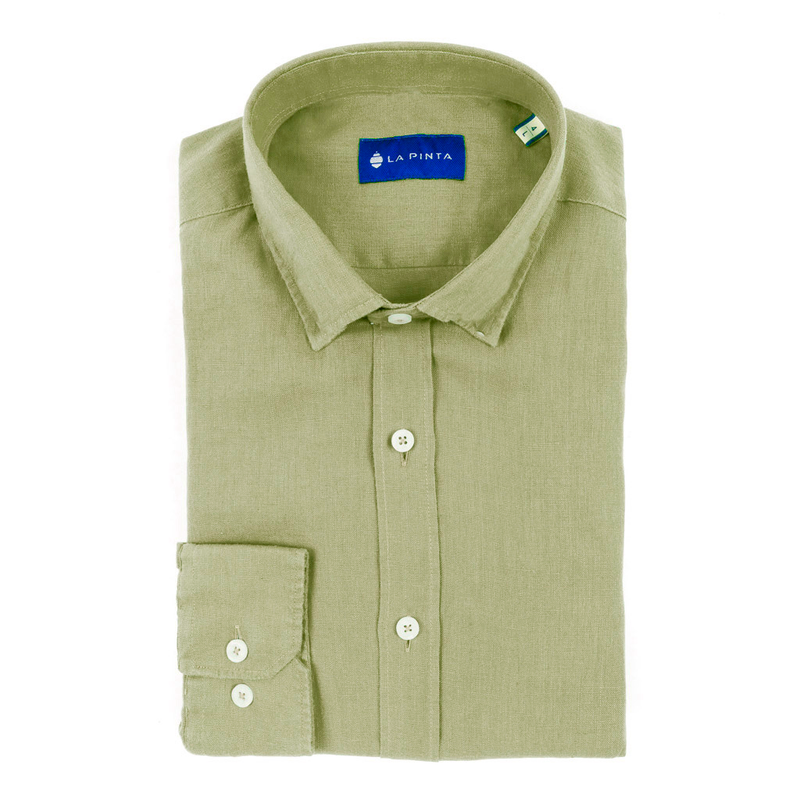 Camisa Sport de Lino (Verde Caza)
