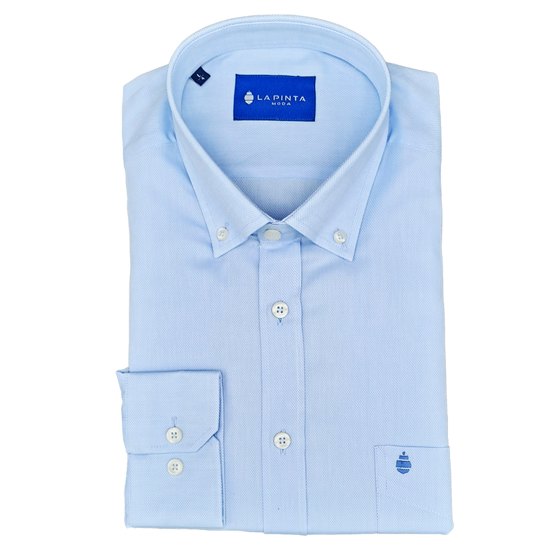 Camisa Lisa Ojo de Perdiz (Azul Celeste)