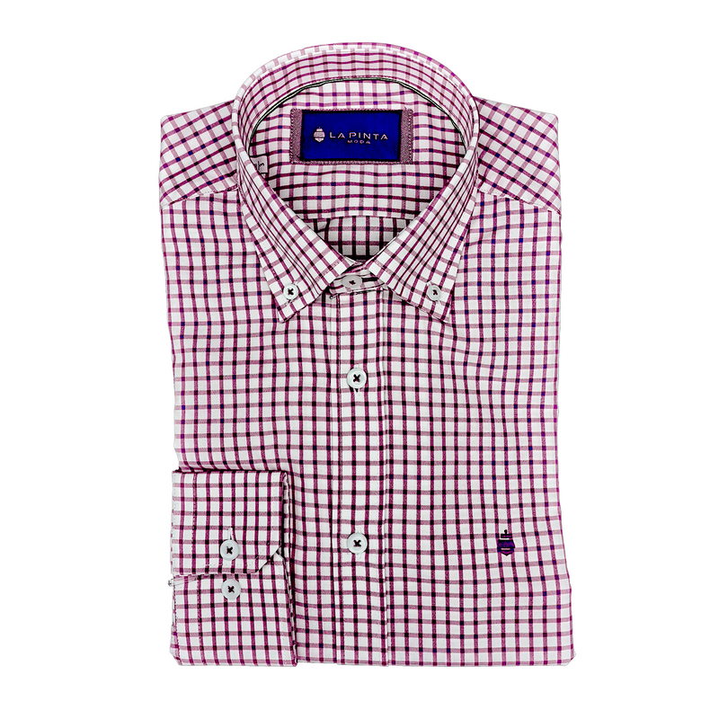 Camisa Cuadro Grande (Granate)