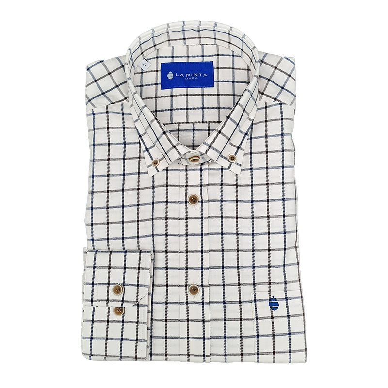 Camisa Celda Grande Bicolor (Azul / Marrón)