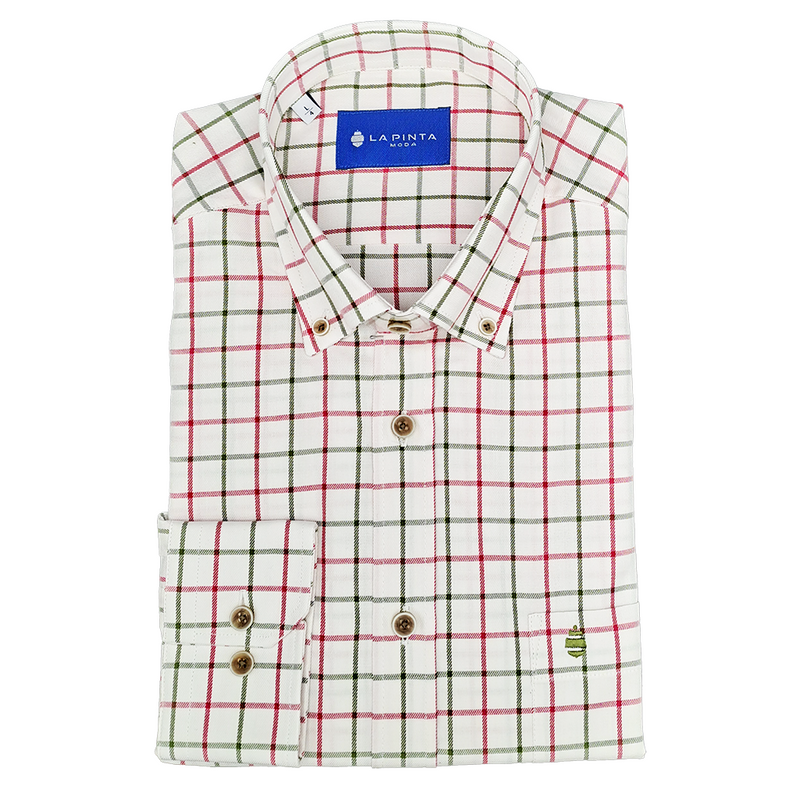 Camisa Celda Grande Bicolor (Granate / Verde)