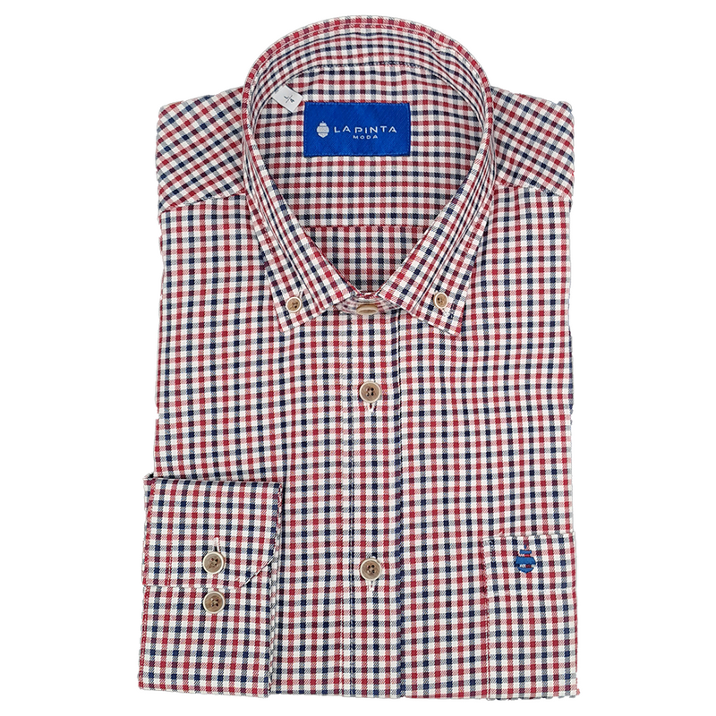 Camisa Vichy Villela Bicolor (Granate/Azul)