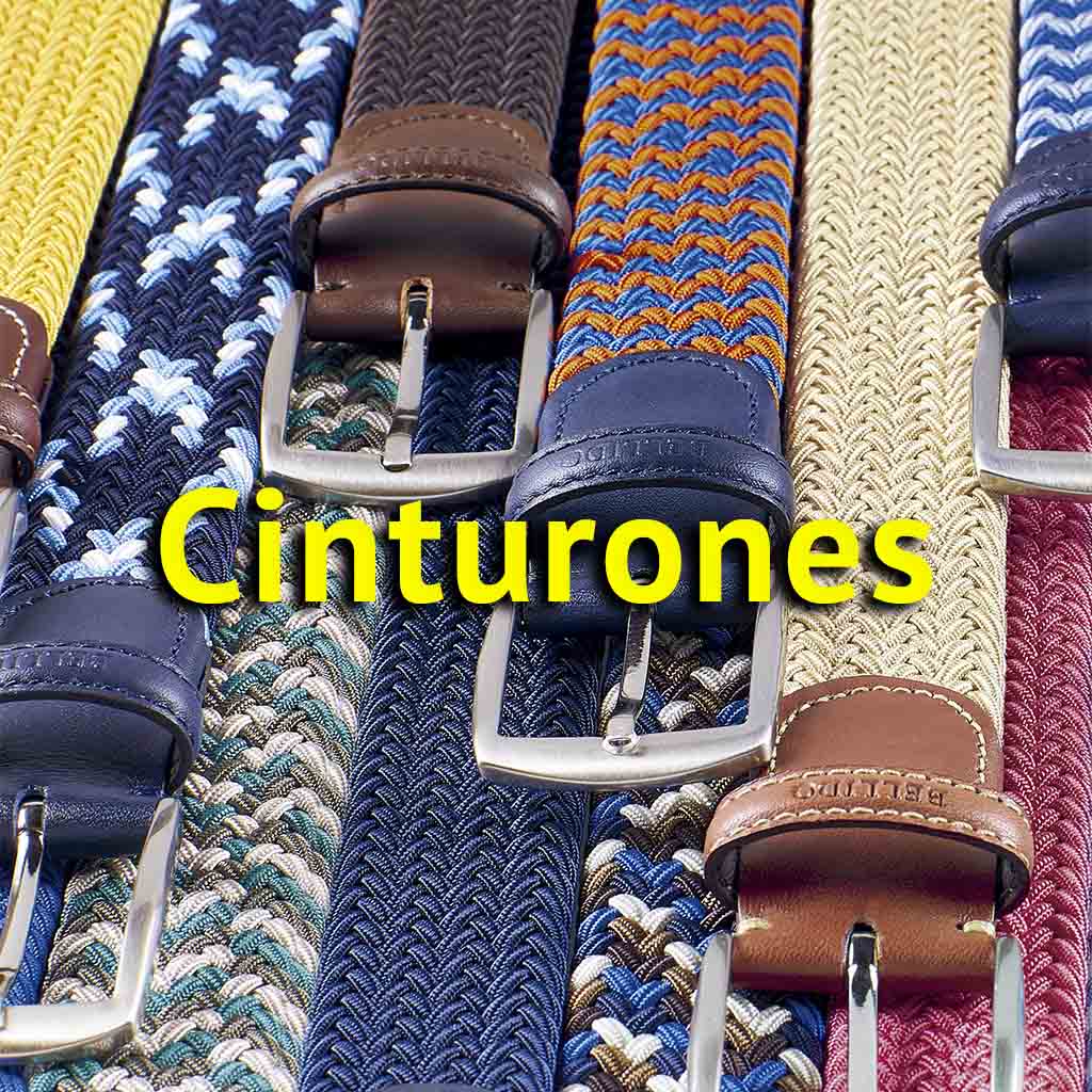 Cinturones de caballero tanto clásicos como sport de la firma Miguel Bellido. En las tiendas físicas y tienda online de la marca de moda de hombre La Pinta Moda.