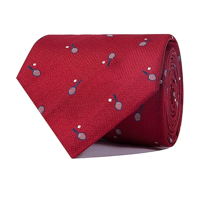 Corbata Raquetas (Roja/Azul Marino)