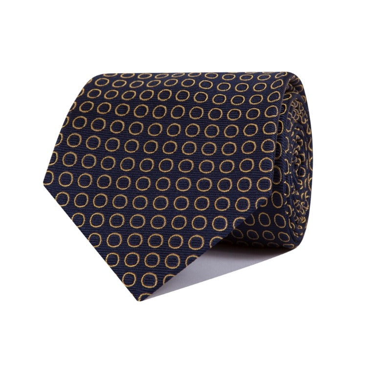 Corbata Círculos (Azul Marino/Amarillo)