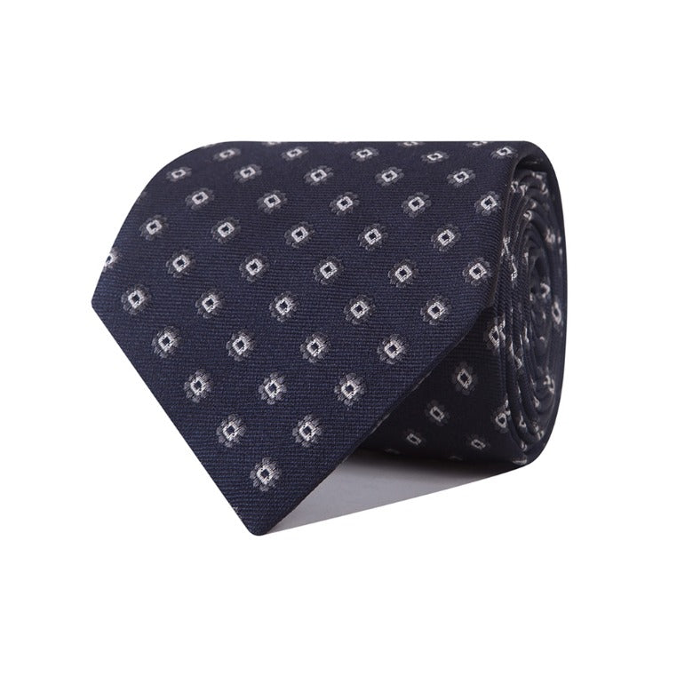 Corbata Cuadros (Azul Marino/Blanco)