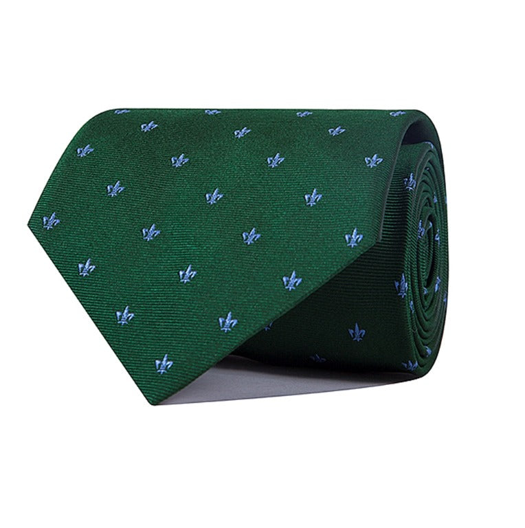 Corbata Flor de Lis pequeña (Verde/Azul Celeste)