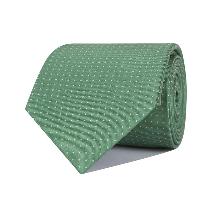 Corbata Puntitos (Verde claro/Blanco)