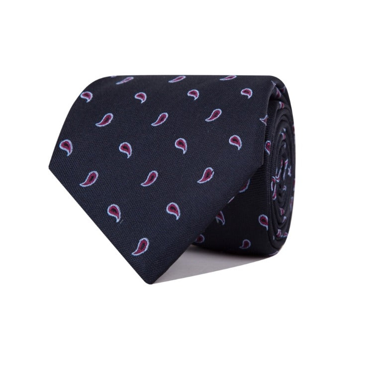 Corbata Gotas (Azul Marino/Rojo)