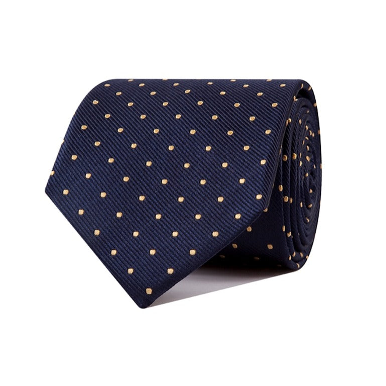 Corbata Lunares (Azul Marino/Amarillo)
