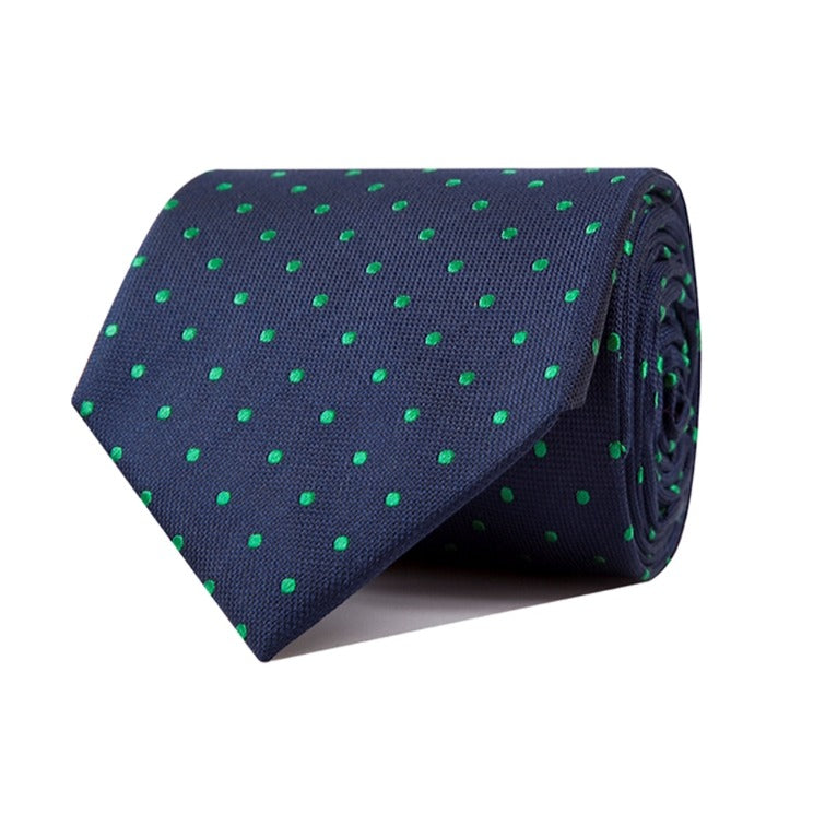 Corbata Lunares (Azul Marino/Verde)