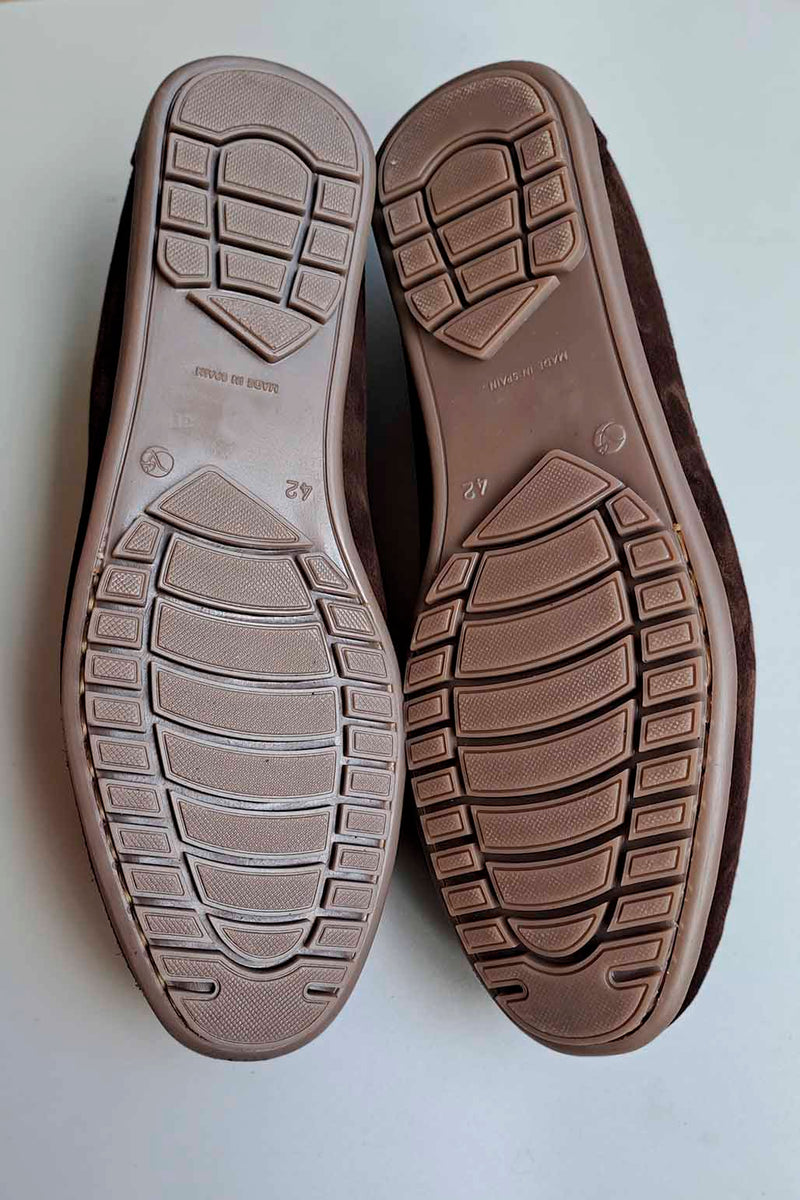 Mocasín serraje lazos (Castaña)