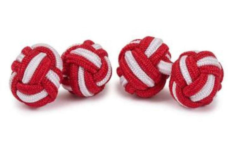 Gemelo Bola Trenzado (Rojo - Blanco)