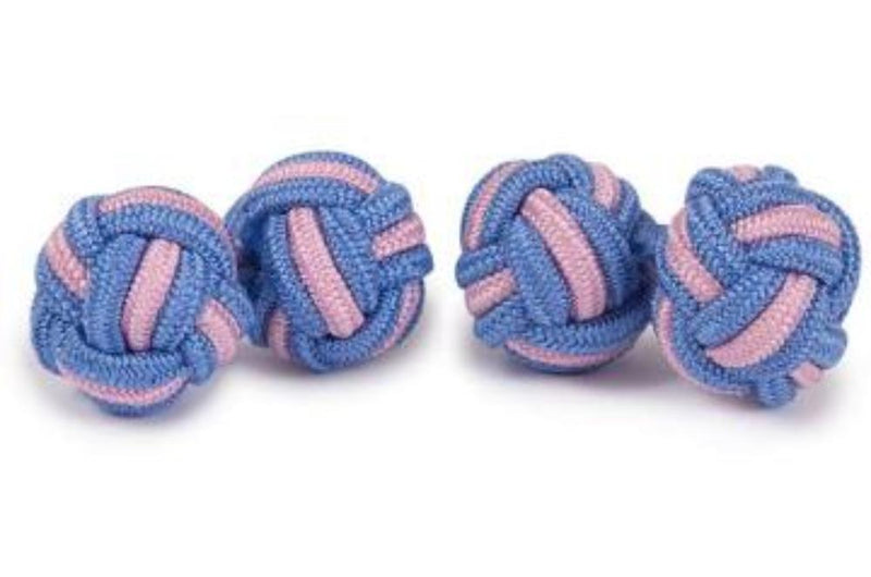 Gemelo Bola Trenzado (Azul Celeste - Rosa)