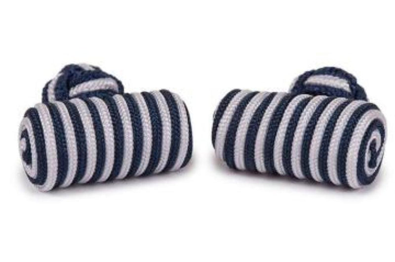 Gemelo Barril Trenzado (Azul Marino - Blanco)