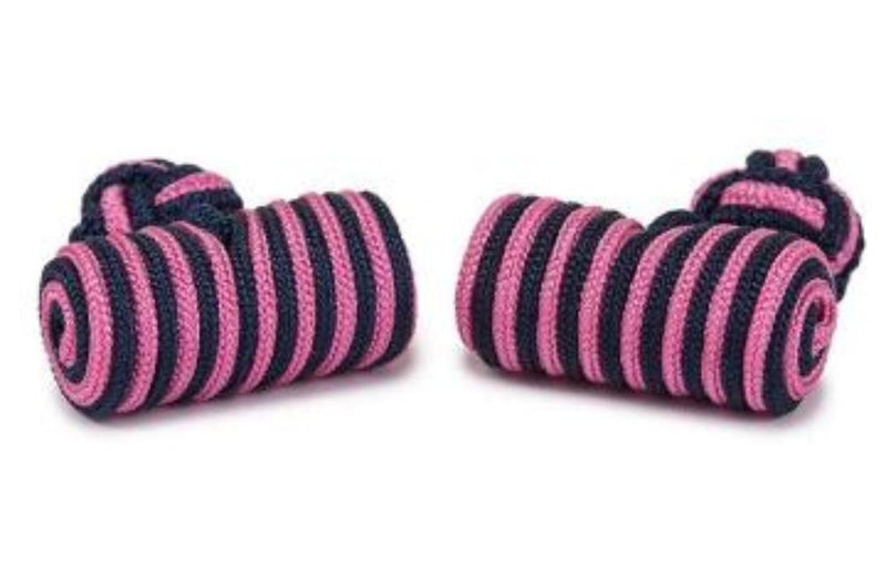 Gemelo Barril Trenzado (Azul Marino - Fucsia)