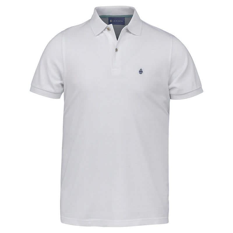 Polo liso piqué algodón (Blanco)