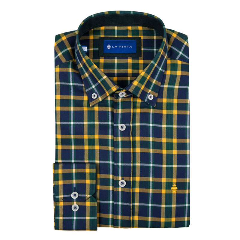 Camisa Sport Cuadro Extra Toledo (Amarillo)