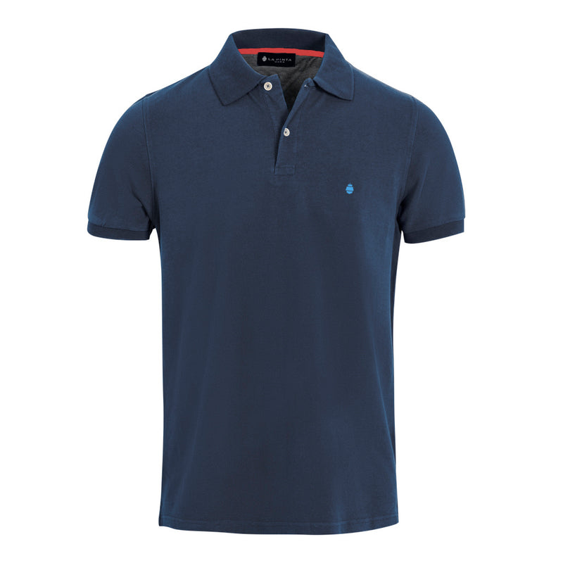 Polo liso piqué algodón (Azul Marino)