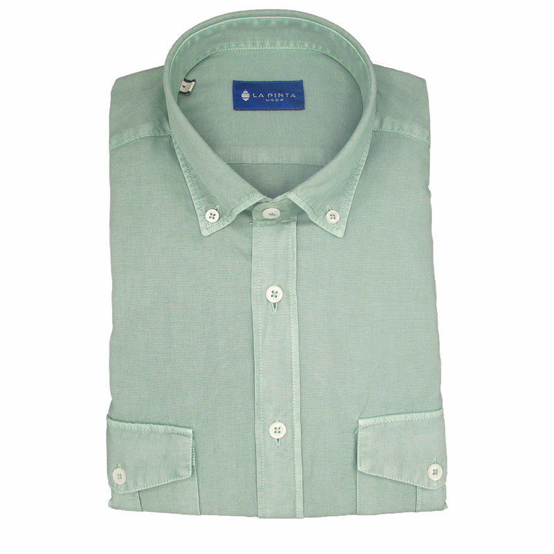 Camisa Lisa 2 Bolsillos (Verde)