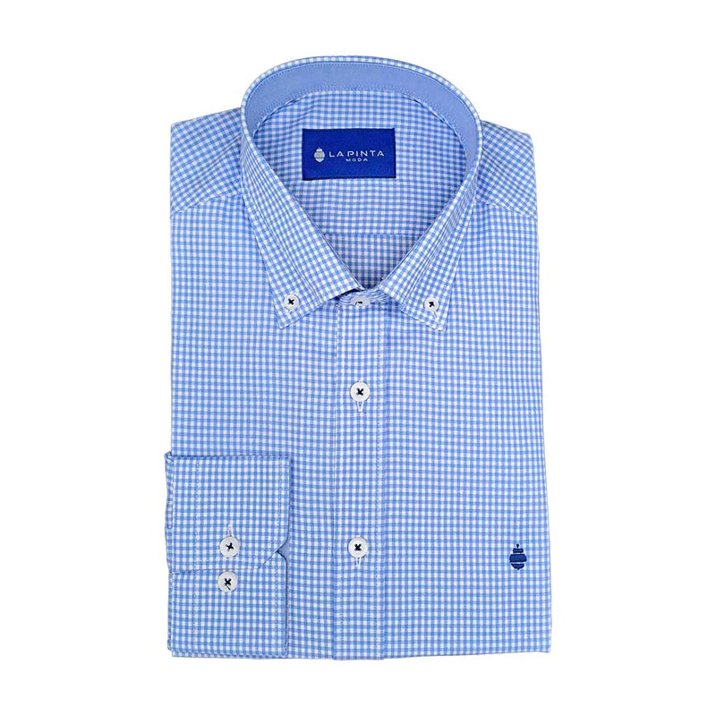 Camisa Cuadro Vichy Oxford (Azul celeste)