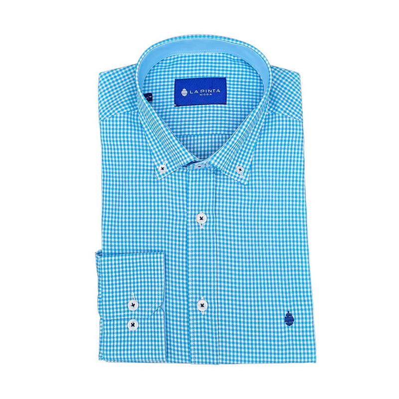 Camisa Cuadro Vichy Oxford (Turquesa)