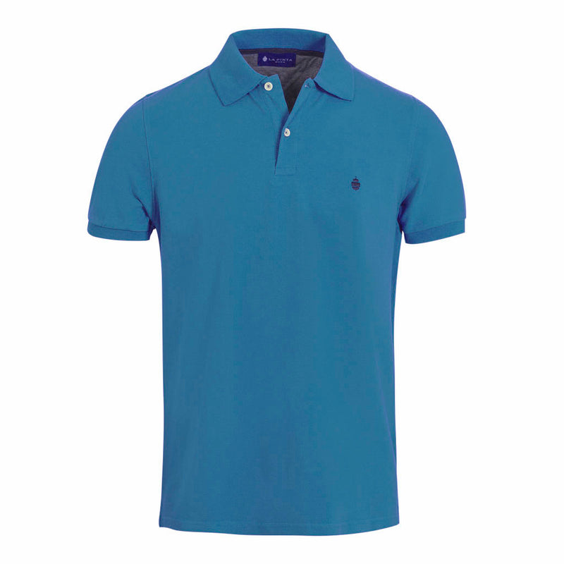 Polo liso piqué algodón (Azul Celeste)