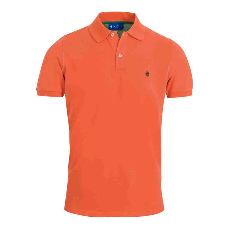 Polo liso piqué algodón (Naranja)