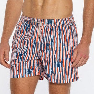 Bañador estampado Rayas Seashore (Naranja)