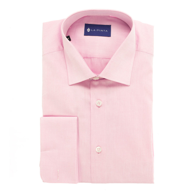 Camisa Vestir Puño Doble Lisa (Rosa)