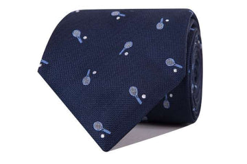 Corbata Raquetas (Azul Marino/Azul Celeste)