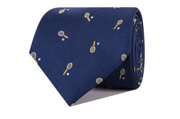 Corbata Raquetas (Azul Marino/Amarillo)