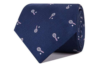 Corbata Raquetas (Azul Marino/Rosa)