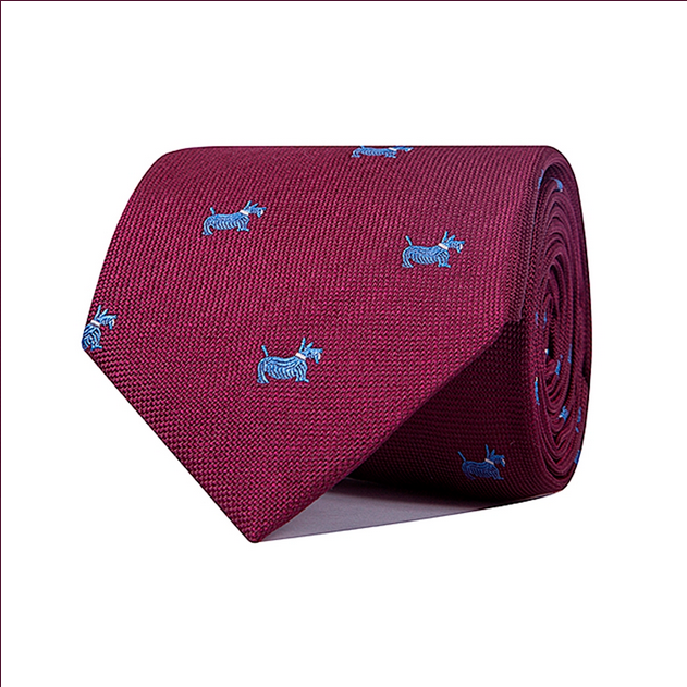 Corbata Perros (Granate/Azul Celeste)